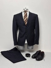 Herren Kleid komplett Ermenegildo Zegna Traveller Kreide blau Schurwolle Größe