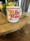 Vintage Glasbake Kiss Me I'm Polish Milk Glass 3.5" Cup Mug