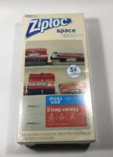 Ziploc Vacuum Seal Space Bag 5-Count Variety Pack Waterproof Reusable Airtight
