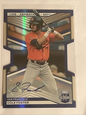 2023 Panini Elite Extra Edition Cole Foster #36 Aspirations Die-Cut auburn auto