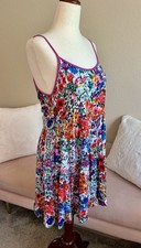 MINKPINK Ditzy Floral Spaghetti Strap Mini Babydoll DressOpen Bow Tie Back Small