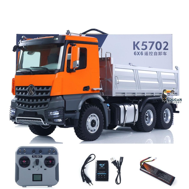 US Stock 1/14 2.4G Electric Lifting Dumper 5702 6*6 2Speed Tipper Vehicle Motor