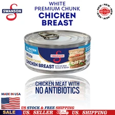 Swanson White Premium Chunk Chicken Breast in Water, Fully Cooked, 4.5 oz Can US