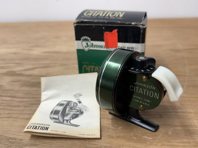 #ad NEW Vintage Johnson Citation 110b Green Spin Cast Fishing Reel W Box $99.99