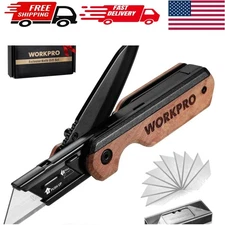 Rosewood Handle Utility Knife – Quick-Change Box Cutter with Liner Lock