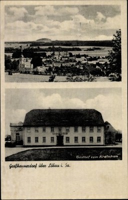 Ak Großhennersdorf Herrnhut in Sachsen, Gesamtansicht, Gasthof zum... - 3328573