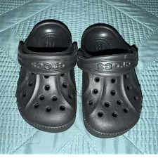 Crocs Unisex Kids Classic Clog Shoes Black Sl...