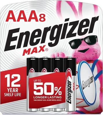 MAX AAA Batteries (8 Pack), Triple a Alkaline Batteries (NEW)