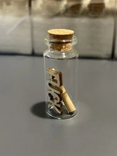 Message In A Bottle Glass Bottle With Gold Ribbon Wrapped On Mini Scroll 2.15”