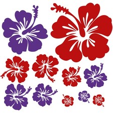 Hibiskus Blume Autoaufkleber Set 40 stck Auto Sticker karminrot hellviolett K166