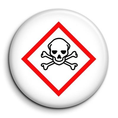 Gefahrensymbol Gift - Abzeichen 38mm Button Pin