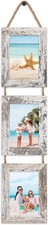 QUTREY 4x6 Picture Frames Collage, 3 Openings 4 x 6 Vertical Hanging Photo Frame