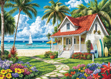 Puzzles 1000 Pieces for Adults Jigsaw Puzzles for Adults-Beach House Fun Surfing