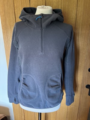 Berghaus Fleecejacke 1/4 Zip anthrazitgrau Damen UK 10 Taschen Daumenlöcher