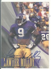 lawyer milloy rookie rc draft auto autograph washington huskies uw college 1996