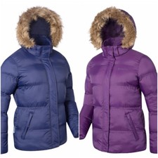Q309 Mountain Warehouse Ladies Bella Padded Blue / Purple Parka Jacket, Uk 8, 10