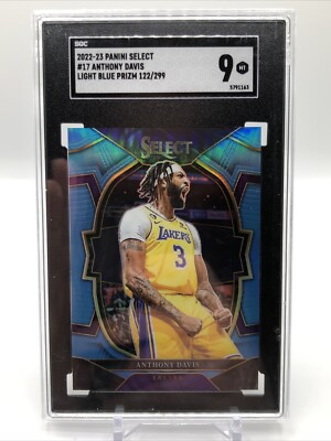 Anthony Davis 2022-23 Select Concourse Light Blue Prizm /299 SGC 9 Lakers