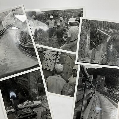 1977 Pikeville, Kentucky Pauley Bridge To Nowhere Collapse 5x7 Photos (6)
