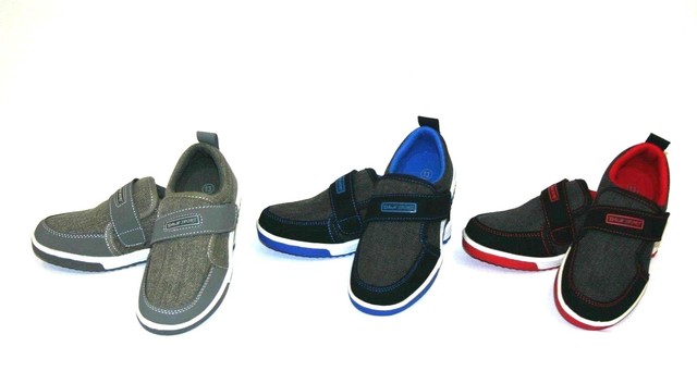 New Boys Tennis Shoes Athletic Sneakers Youth Kids Strap Skater New Size 10-4