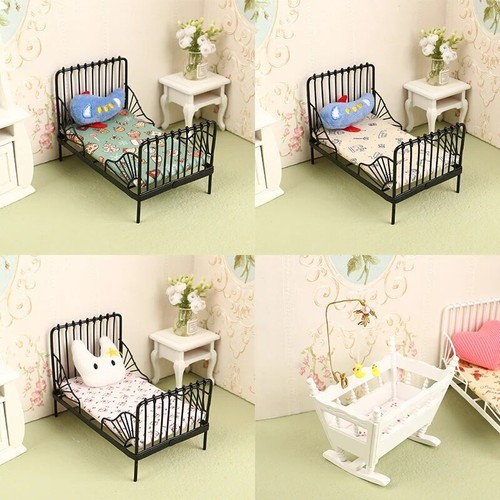 Dollhouse Miniatures 1:12 Scale Cushion Kids Bed Mattress Pillow Furniture Set - Picture 5 of 32