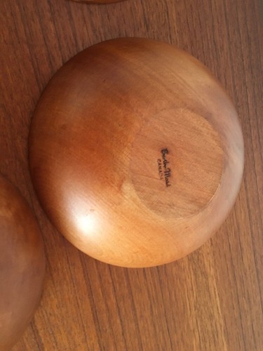 Vintage Mid Cenurty Baribo Maid Canada 4 Salad Bowls Teak - Bild 10 von 11