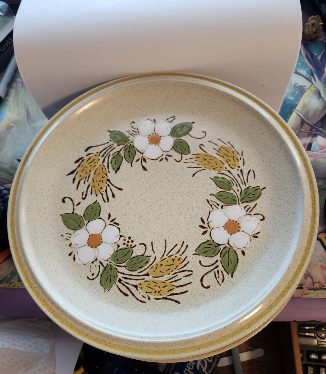 Vintage Hearthside Garden Festival Handpainted Prairie Flowers Stoneware  Dinner