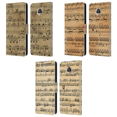 HEAD CASE DESIGNS MUSIC SHEETS LEATHER BOOK WALLET CASE FOR MOTOROLA PHONES - Image 1 of 4