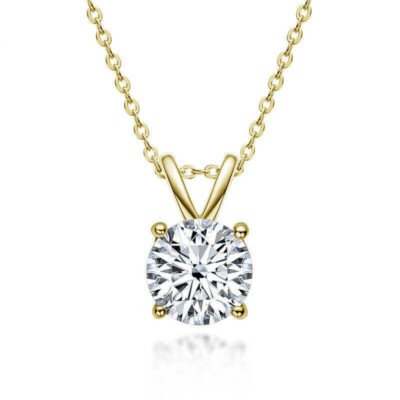 2.5ct Off White Diamond Necklace Pendant 925 Sterling Silver Women Wedding Gifts