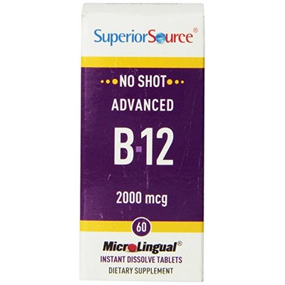 Superior Source No Shot Advanced B12 Vitamins, 2000 mcg, 60 Count