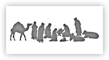 Nativity Scene Christmas Jesus Stencil - Choose a Size - Laser-Cut Reusable