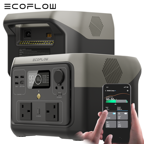 ECOFLOW River 2 Max Power Station 512Wh Xboost 1000W Portable Solar