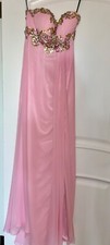 woman  s Alyce formal dress, long gown, pink, worn once, size 00, fits heigh 5  2"