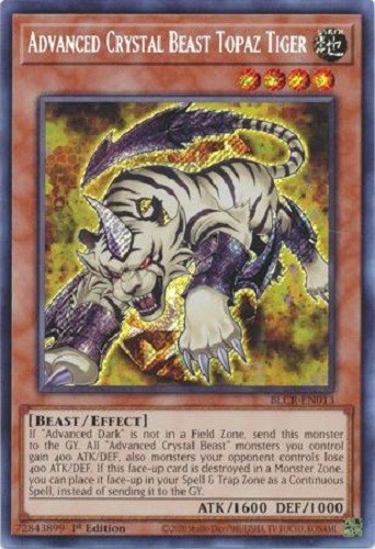 Yugioh - Advanced Crystal Beast Topaz Tiger 1st Secret Rare Yugioh - Advanced Crystal Beast Topaz Tiger 1st Secret Rare