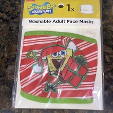 New Spongebob Squarepants Holiday/Christmas Washable Adult Facemask