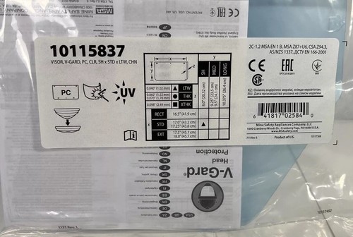 Clear Accessory Systems MSA V-Gard 10115840 10115837 USA Face Protection - Picture 3 of 3