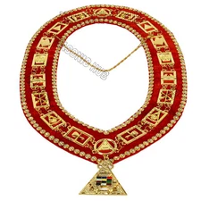 Masonic Royal Arch PHP Past High Priest Metal Chain Collar With Free Jewel