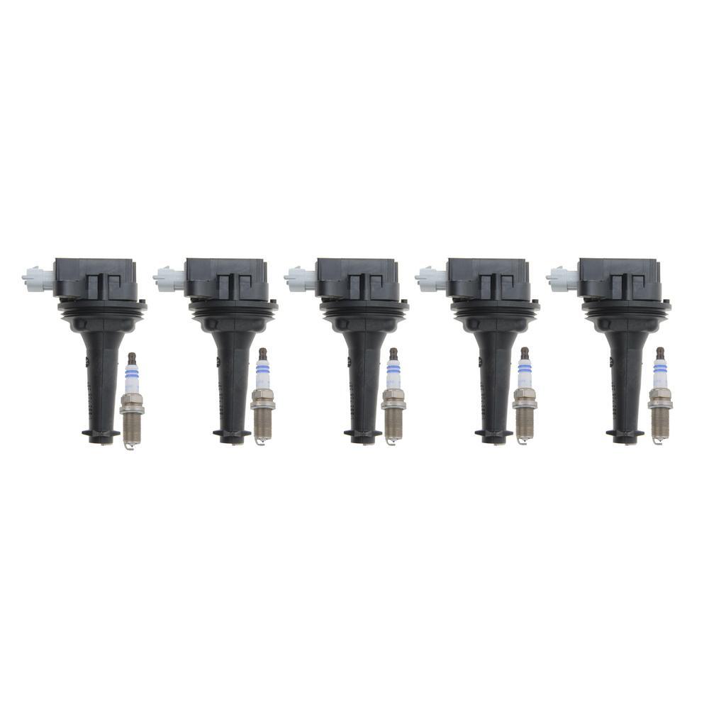 Bosch 5 Ignition Coils 5 Platinum Spark Plugs Kit For Volvo C30 C70 S40 V50 V70