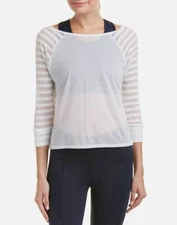 SPLENDID women activewear fitness top wicking stretch RH3D398 WHITE sz S $68