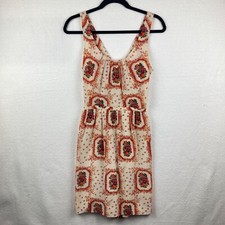 Madewell 100% Silk Floral Cross Back Dress Womens Size 4 Side Pockets Bohemian