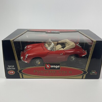 Burago 1:18 Diecast 1961 Porsche 356B Coupe Red W Box