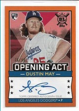 2020 Topps Big League Dustin May Opening Act Orange Autograph Auto RC /99  