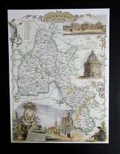 9.0" x 12.0"  REPRODUCTION OF AN  1830  THOMAS MOULE  COUNTY MAP OF  OXFORDSHIRE