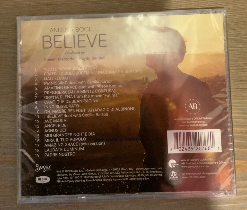 🌍 Andrea Bocelli Believe,+2 Extra Song Exclusive,Scratched Case,New 😄 Foto 3 de 3