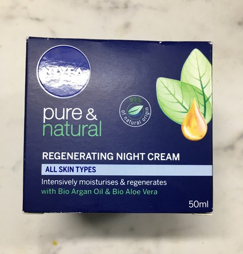 Nivea Pure & Natural Regenerating Night Cream Bio Argon & Bio Aloe Vera 50ml - Picture 2 of 6