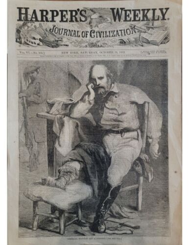 Garibaldi Wounded & Prisoner 1862 Harper's Weekly Civil War Wood Block Print - 第 1/3 張圖片