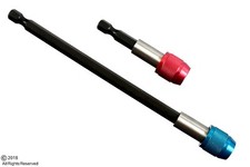 2pc 1/4" Hex Shank Quick Change Release Screwdriver Extension Drill Holder Set