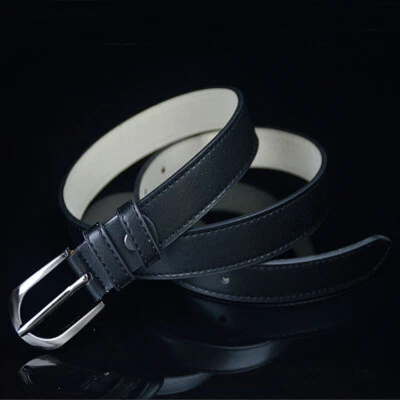 1X Enfant Garçon PU Cuir Ceinture Avec Broche Simple Boucle pour École Uniforme - Photo 1/4