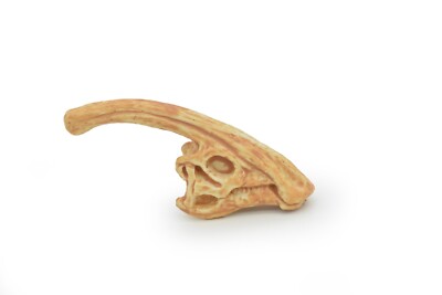 Parasaurolophus, Crested Lizard, Skull Fossil, Realistic Rubber Toy Model  2.5''