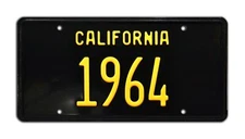 California | 1964 | Metal Stamped Vanity License Plate