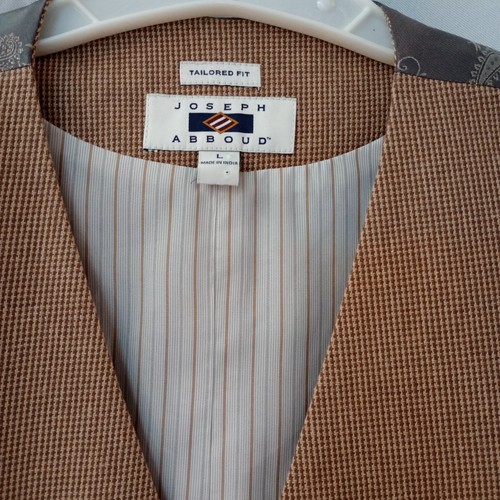 Joseph Abboud Men's Size L Soft Brown Vest Gentleman's Waistcoat Tailored Fit - Picture 2 of 11